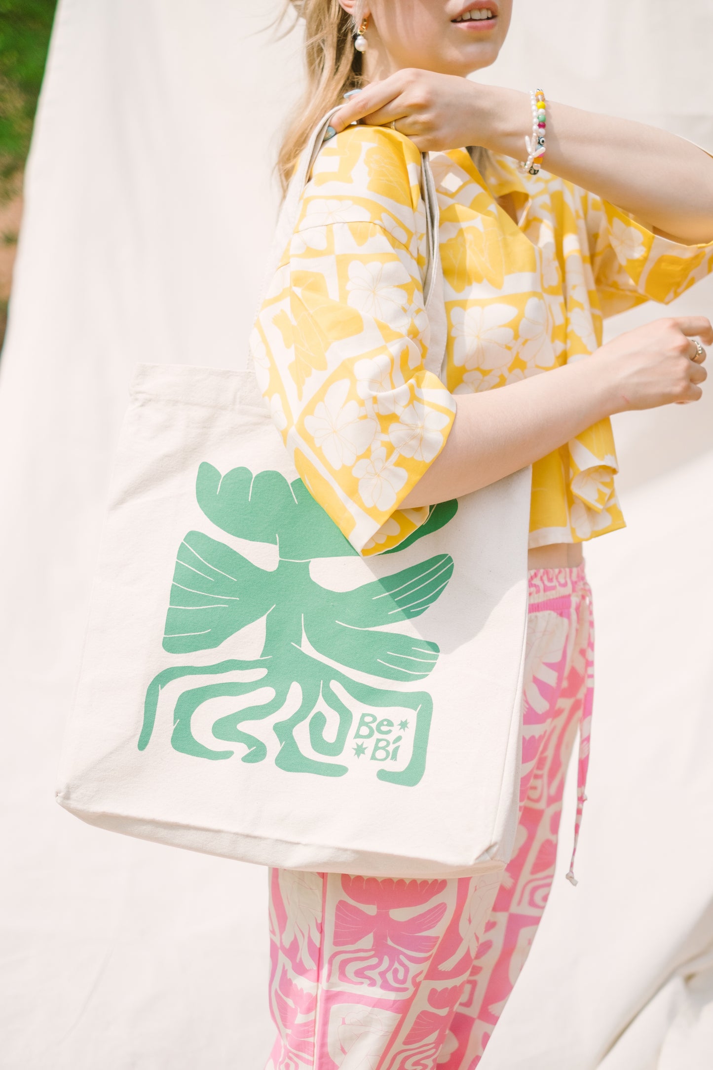 TOTE BAG | Green floral print